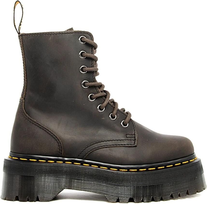 Dr. Martens Jadon Charcoal Grey Burnished Waxy Pull Up Wp Laars grijs Dames