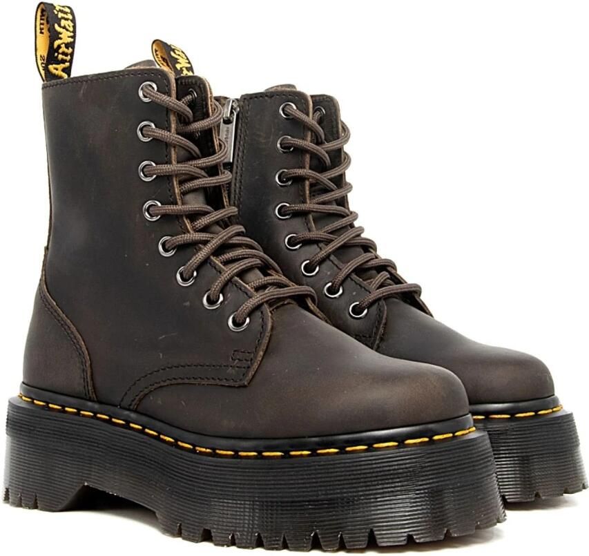 Dr. Martens Jadon Charcoal Grey Burnished Waxy Pull Up Wp Laars grijs Dames - Foto 3