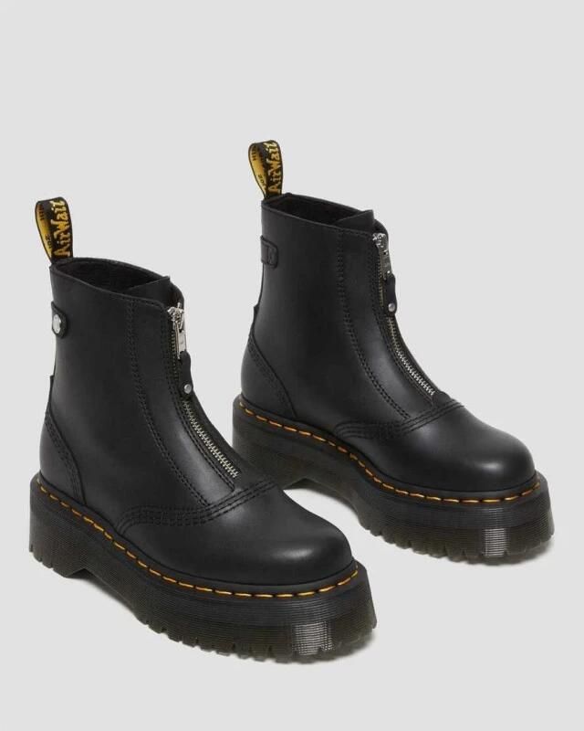 Dr. Martens Zwarte Plateauboots met Rits Gratis Verzending Zwart Dames - Foto 5