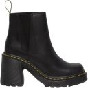 Dr. Martens Zwarte Leren Laarzen met Elastische Inzetstukken Black Dames