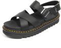 Dr. Martens DVOSS~II~BLACK~HYDRO~LEATHER~~ Platte sandalen Dames Sandalen Zwart - Zwart