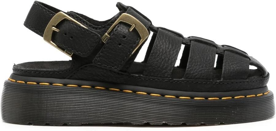 Dr. Martens Zwarte Cage Sandalen met Antiek Effect
