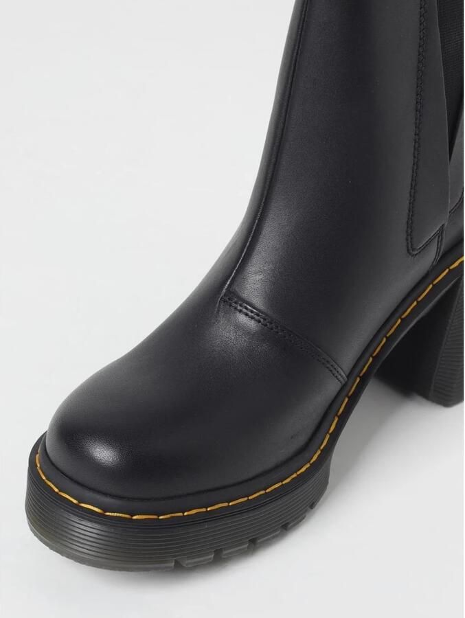 Dr. Martens Zwarte Leren Laarzen met Elastische Inzetstukken Black Dames - Foto 5