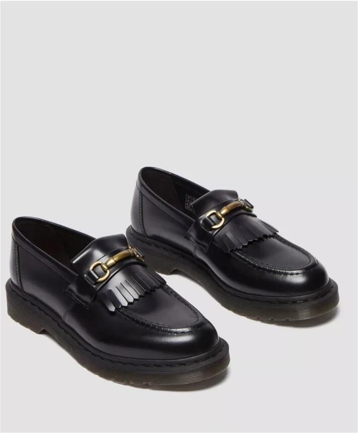 Dr. Martens Elegante Atlas Leren Loafers met Franje en Metalen Gesp Black - Foto 2