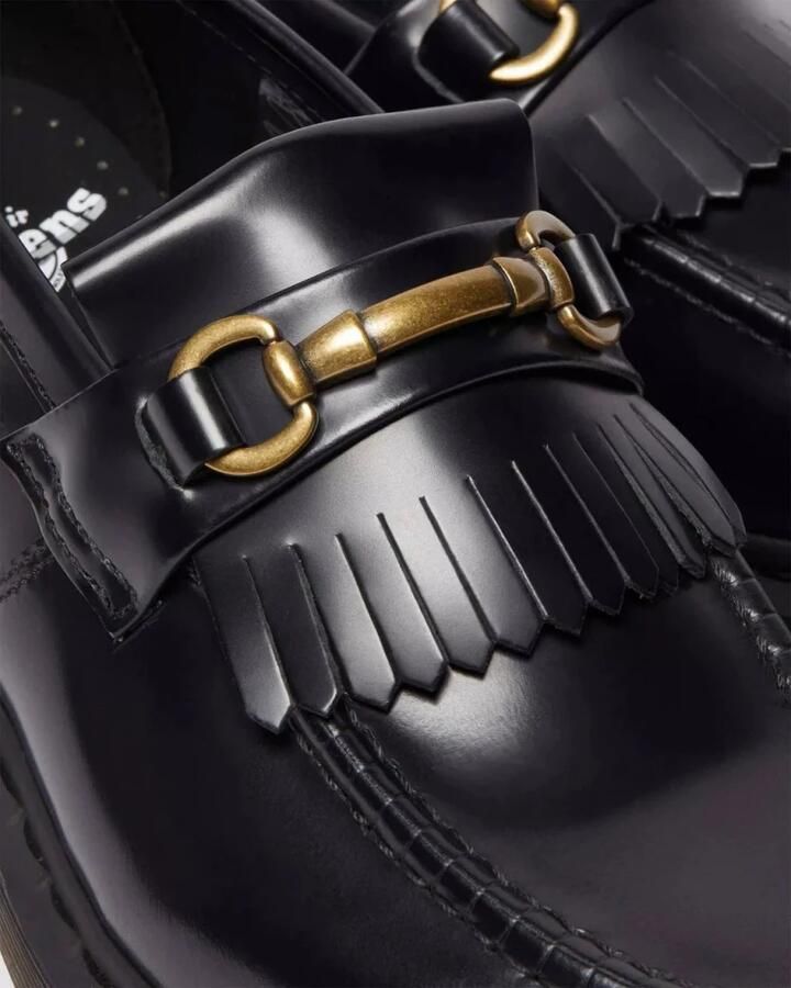 Dr. Martens Elegante Atlas Leren Loafers met Franje en Metalen Gesp Black - Foto 7