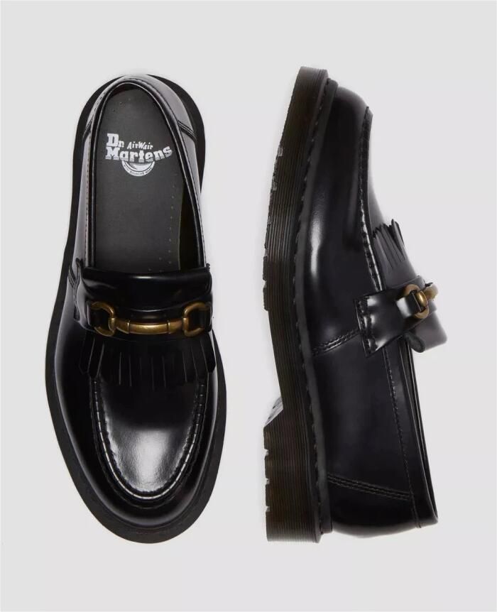 Dr. Martens Elegante Atlas Leren Loafers met Franje en Metalen Gesp Black - Foto 5
