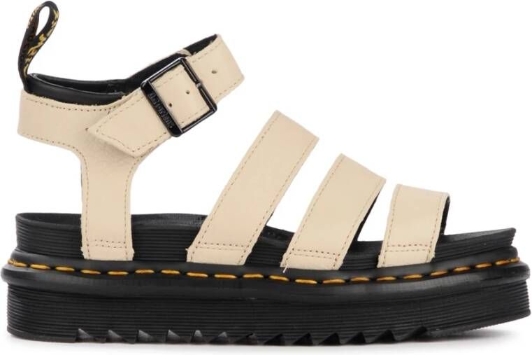 Dr. Martens Beige Sandaal van Textuurleer met Verstelbare Enkelband Beige Dames - Foto 8