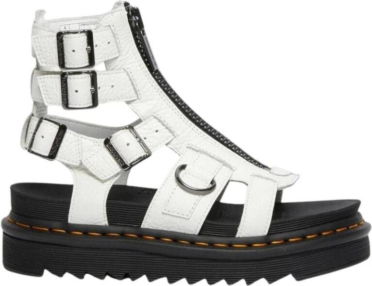 Dr Martens Olson Zipped Leather Strap Sandals Dr. Martens Wit Dames