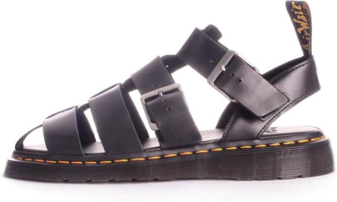 Dr. Martens Zwarte Leren Platte Sandalen Gryphon Brando Black Dames - Foto 10