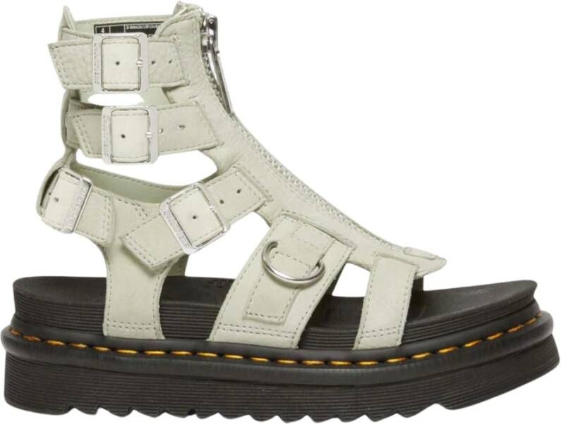 Dr. Martens Gesp Leren Sandaal Rubber Zool