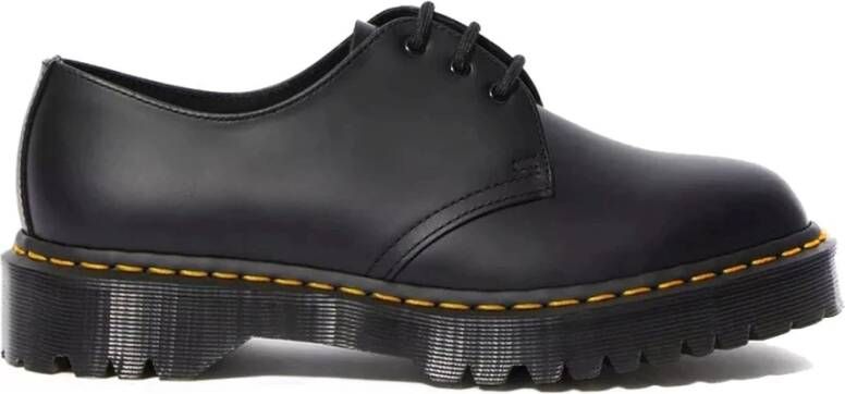 Dr. Martens 1461 Quad Smooth Leather Platform Schoenen Zwart Gepolijst Glad Black