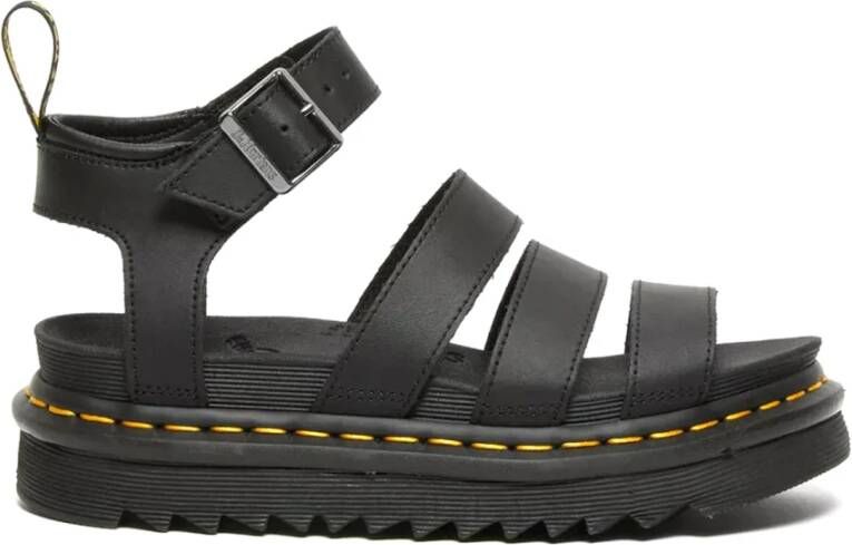 Dr. Martens Klassieke platte sandalen met verstelbare enkelband Black Dames