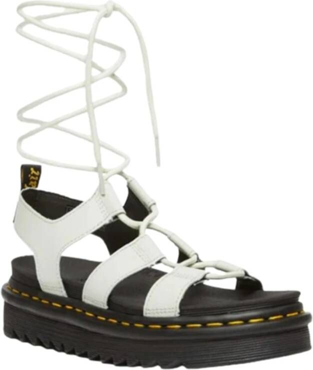 Dr. Martens Gladiator Stijl Leren Sandalen White Dames