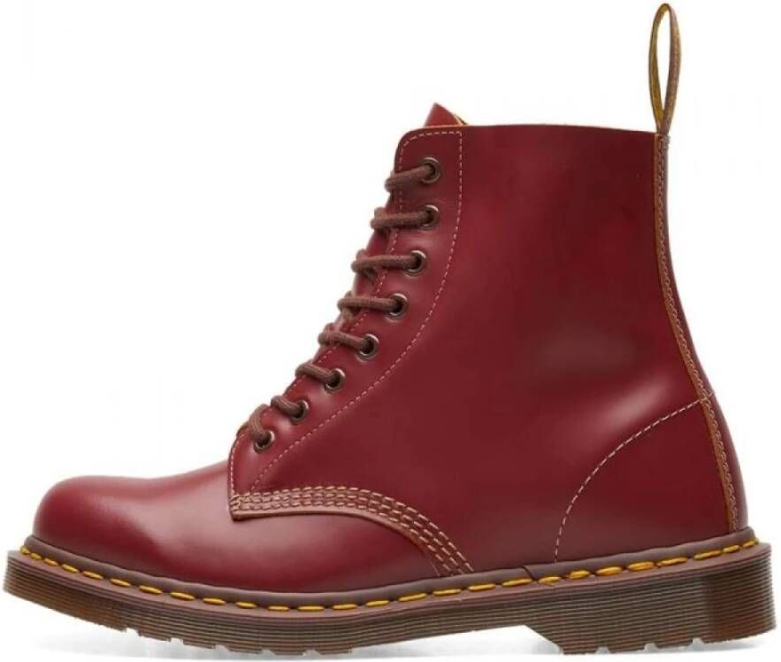 Dr. Martens Handgemaakte Vintage 1460 Laarzen met Quilon Leer Red Heren