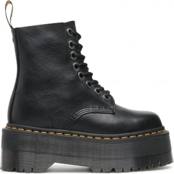 Dr. Martens Zwarte veterschoenen met hoge platform voor moedige vrouwen Black Dames