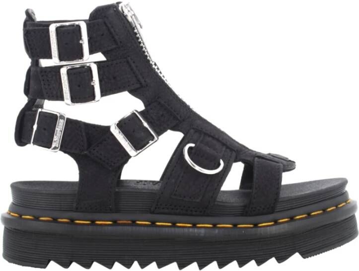 Dr. Martens Houtskool Grijs Nubuck Sandalen Black Dames