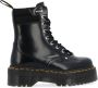 Dr. Martens Leren Enkellaarzen Street Style Rubberen Zool Vetersluiting Black Dames - Thumbnail 1