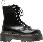 Dr. Martens Leren Enkellaarzen Street Style Rubberen Zool Vetersluiting Black Dames - Thumbnail 2