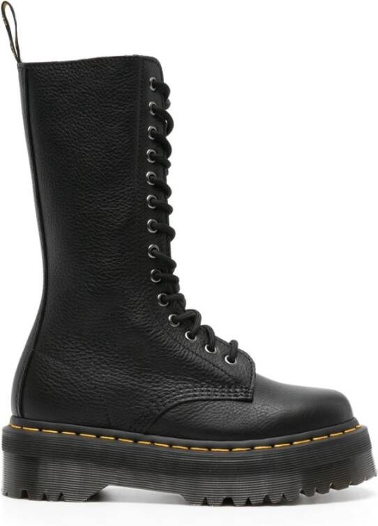 Dr martens 1B99 Quad hoge laars van zacht leer Zwart Leer Hoge laarzen Dames