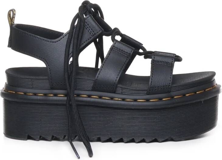 Dr. Martens Athena Leren Sandalen Lente Zomer Collectie Black Dames