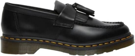 Dr. Martens Zwarte leren platte schoenen met kwastdetail Black