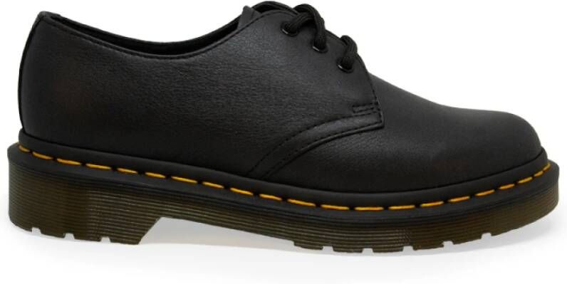 Dr. Martens Iconische 1461 platte schoenen in zacht Virginia leer Black Dames