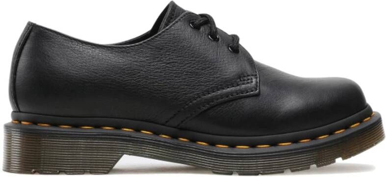 Dr. Martens Iconische 1461 platte schoenen in zacht Virginia leer Black Dames