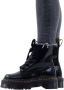 Dr. Martens Zwarte Leren Platformlaars met Decoratieve Stiksels Black Dames - Thumbnail 8