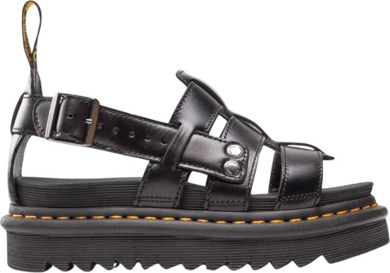 Dr. Martens Leren Gesp Sandaal Rubber Zool