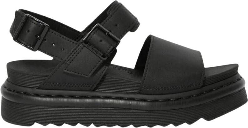 Dr. Martens Leren Gesp Sandaal Rubber Zool