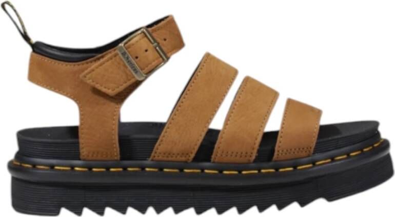 Dr. Martens Leren Sandalen met Gesp en Rubberen Zool