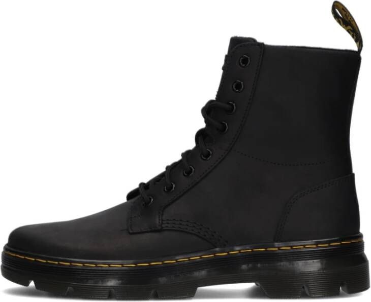 Dr. Martens COMBS LEATHER BLACK WYOMING Heren sneakersHeren veterschoenVrije tijd half-hoog Zwart - Foto 3