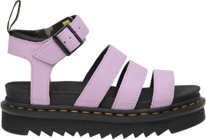Dr. Martens Lila Sandaal van Tumbled Leer met Verstelbare Band Purple Dames