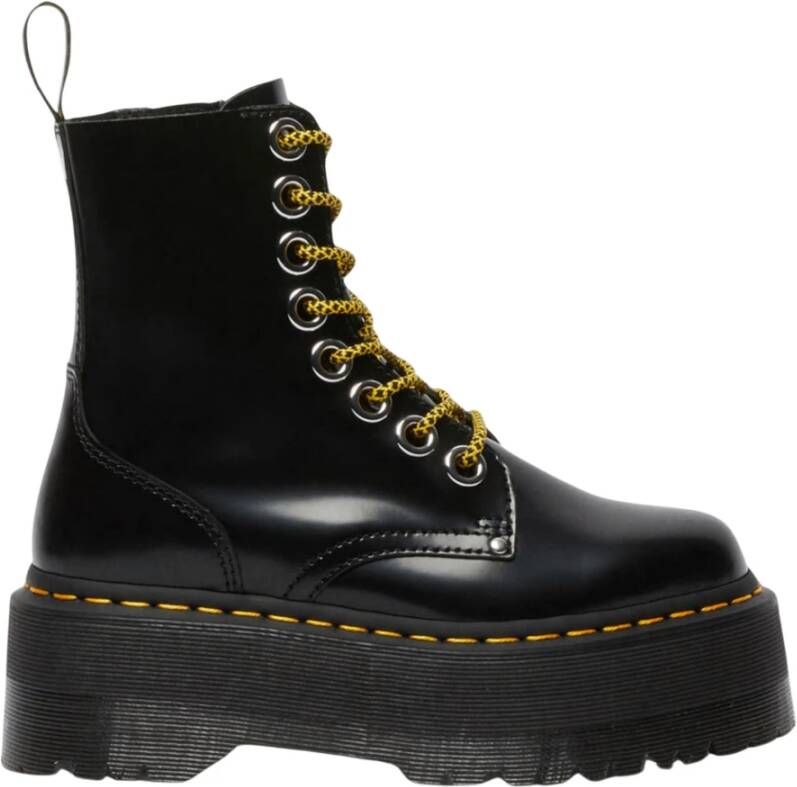 Dr. Martens Max Geel Stitch Leren Plateau Laarzen
