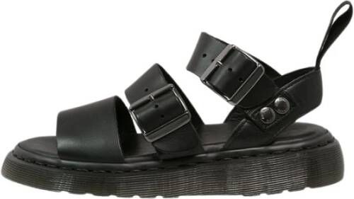 Dr. Martens Zwarte Leren Platte Sandalen Gryphon Brando Black Dames - Foto 11