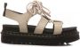 Dr. Martens Lage Leren Sandalen met Logo Hak Beige Dames - Thumbnail 13