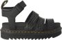 Dr. Martens Zwarte platte sandalen met krokodillenprint Black Dames - Thumbnail 1