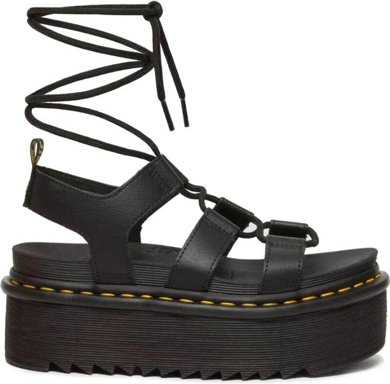 Dr. Martens Athena Leren Sandalen Lente Zomer Collectie Black Dames