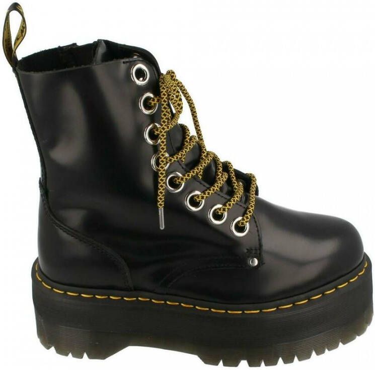 Dr. Martens Zwarte leren gevechtslaars met ritszak en 6 cm platform Black Dames - Foto 11