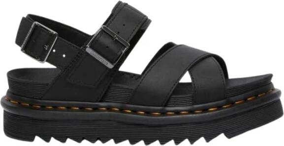 Dr. Martens Stijlvolle Platte Sandalen voor Vrouwen Black Dames