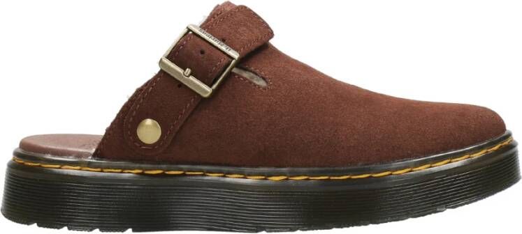 Dr. Martens Suède Herenklompen met Bontvoering en Gouden Rand Brown Heren