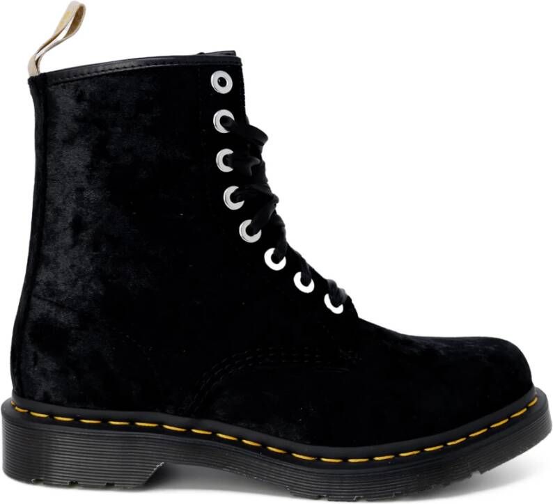 Dr. Martens Vegan Crushed Velvet Enkellaarzen Black Dames