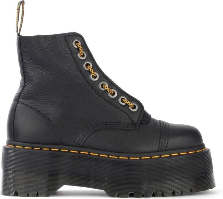 Dr. Martens Zwarte Leren Veterschoenen voor Vrouwen Black Dames