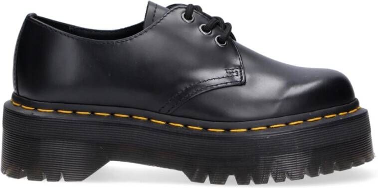 Dr. Martens 1461 Quad Polished Smooth Leren Platform Schoenen Black