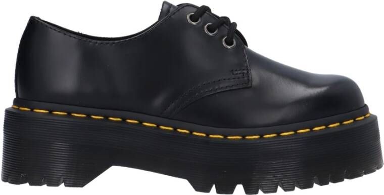 Dr. Martens 1461 Quad Polished Smooth Leren Platform Schoenen Black