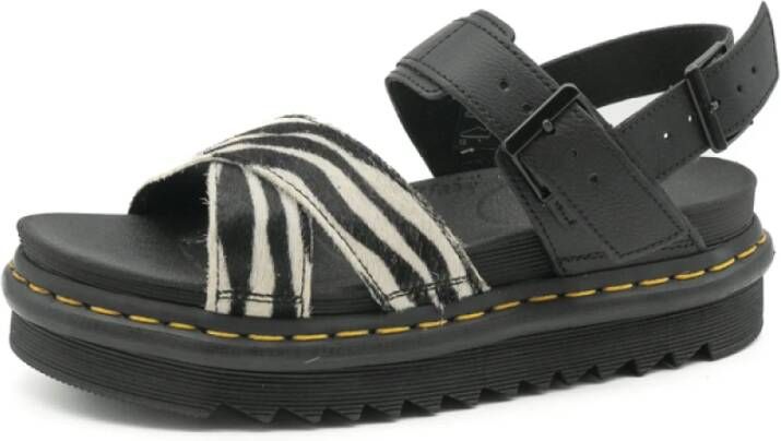 Dr. Martens Voss II Zwart Wit Sandalen voor Dames Black Dames