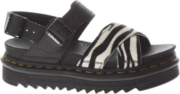 Dr. Martens Zebra Hair Sandalen Black Dames