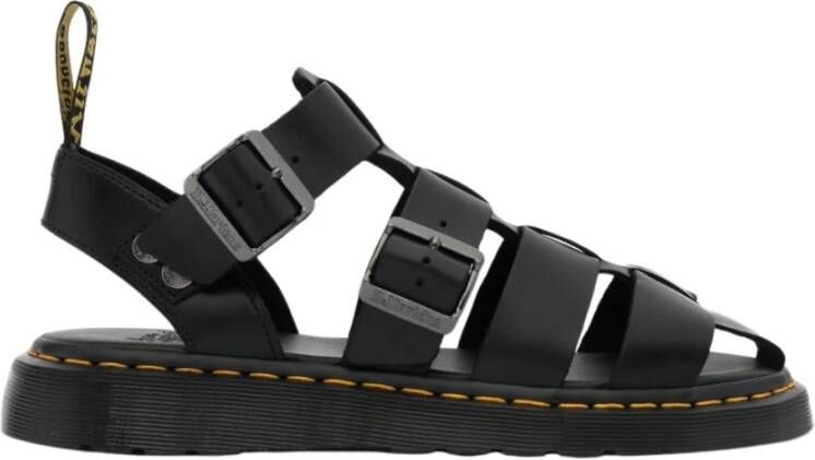 Dr. Martens Zwarte Caged Leren Sandalen Black Dames