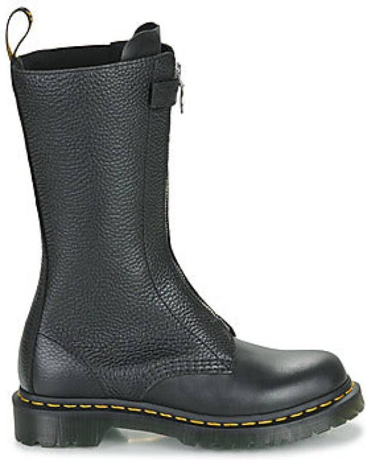 Dr. Martens Zwarte Front Zip Laarzen voor Vrouwen Black Dames