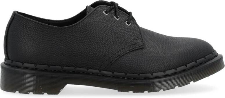 Dr. Martens Zwarte Gehamerde Leren Derby Schoen Black Heren